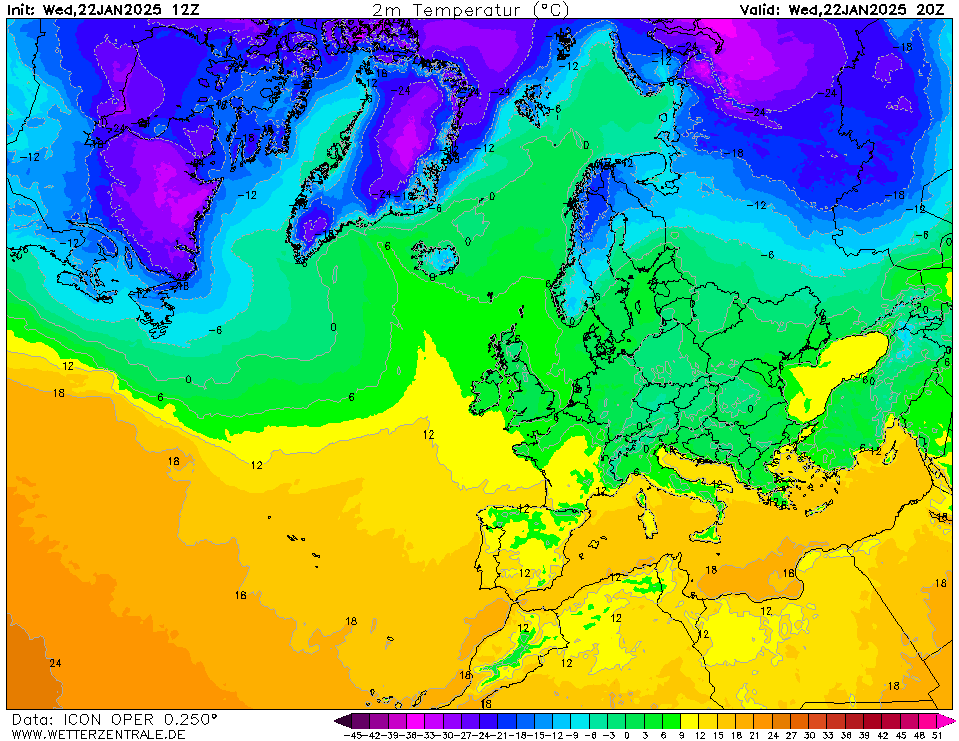 Surface Temperature Chart